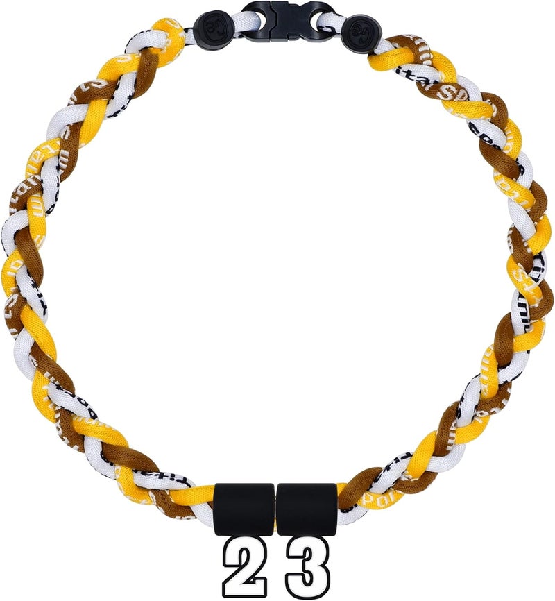 SUPBOMM Baseball Rope Necklaces, League Team Colors Braided Necklace with Number Pendant, Baseball Team Gifts - Image 1